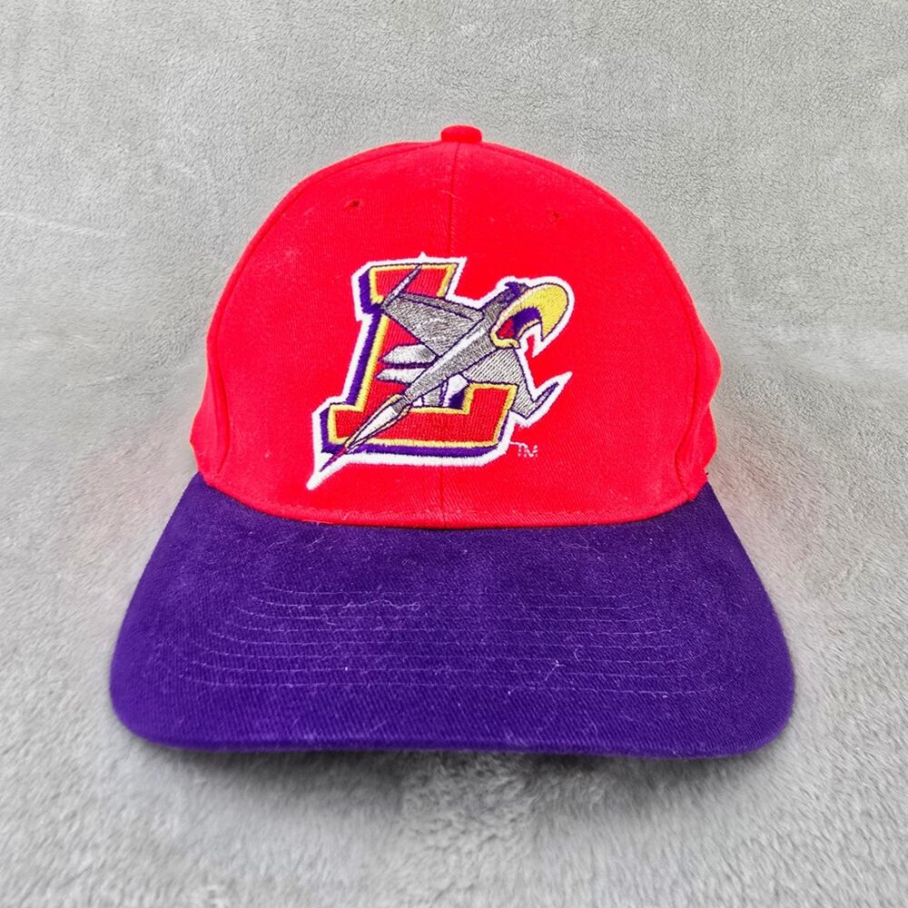 Vintage Lancaster Jethawks Snapback Hat Red Purple MiLB SGA Promo Cap 90s